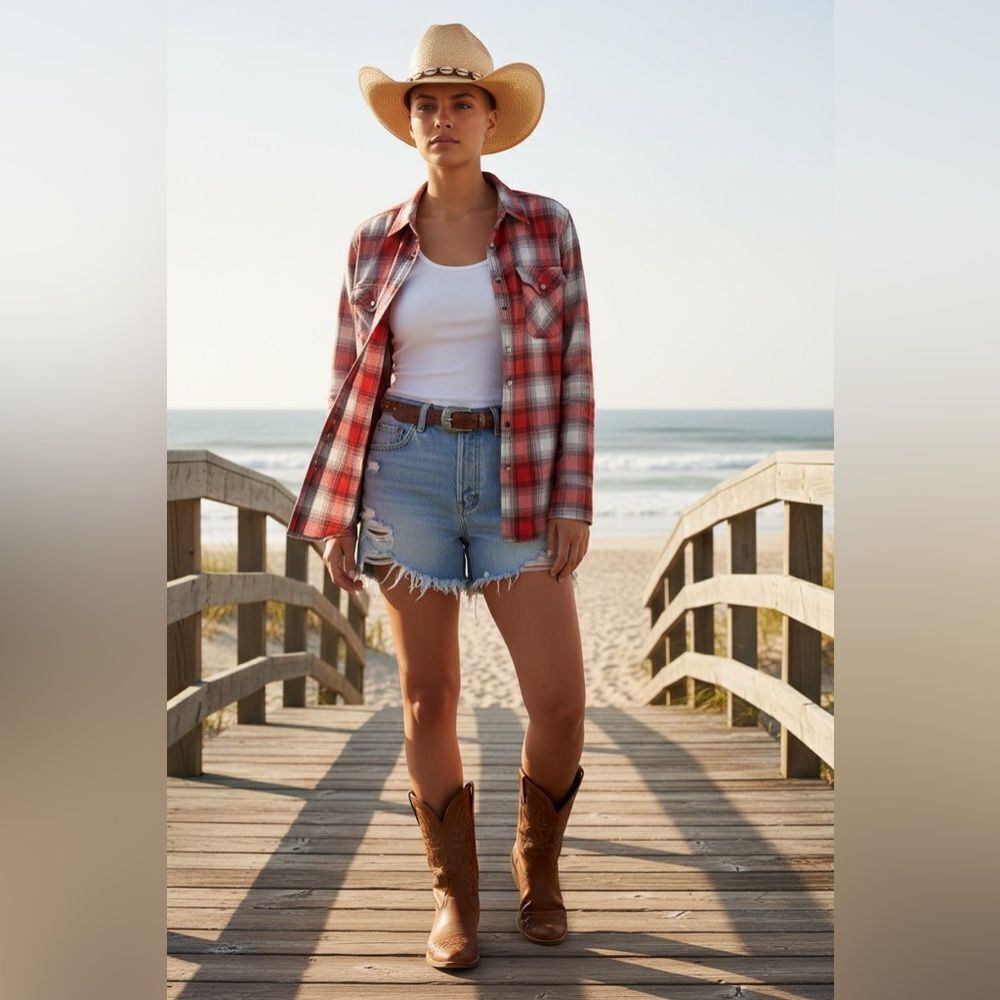 DIXXON Shirt Flannel NEW Clay Smith Pearl Snap Coastal Cowgirl Women’s Size S - Picture 11 of 11